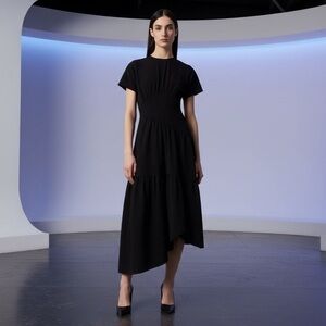 Robert Rodriguez Asymmetrical Black Cotton Dress Fairy Grunge Whimsigoth Sz M